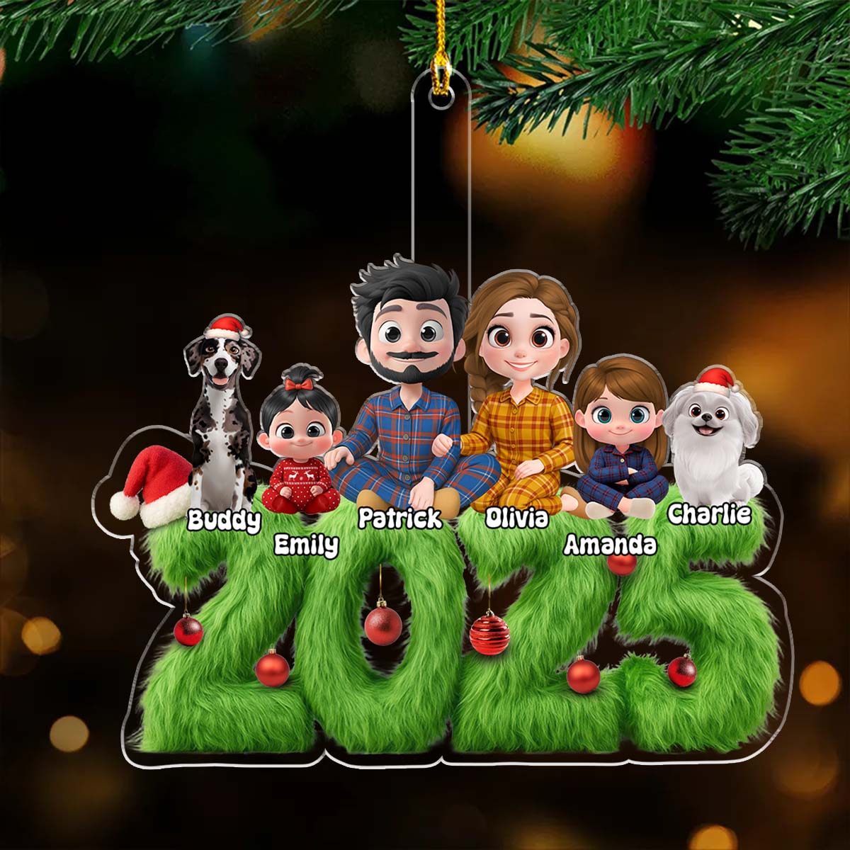 Custom Christmas Decor Home Birthday Gifts For Dog Lovers • Merry Moments - Personalized Acrylic Ornament