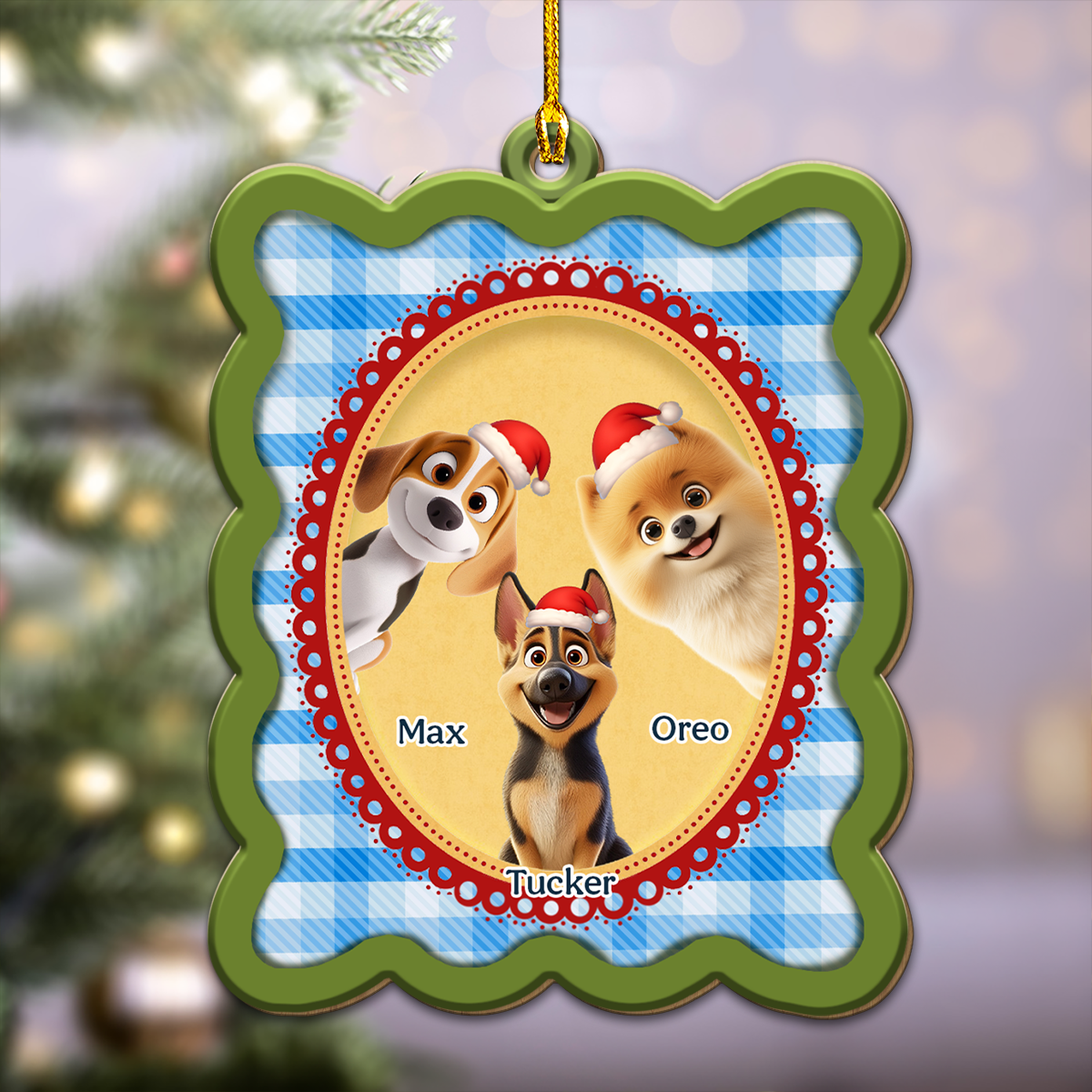 Custom Christmas Decor Home Birthday Gifts For Dog Lovers • From Me To You - Personalized Wood Ornament