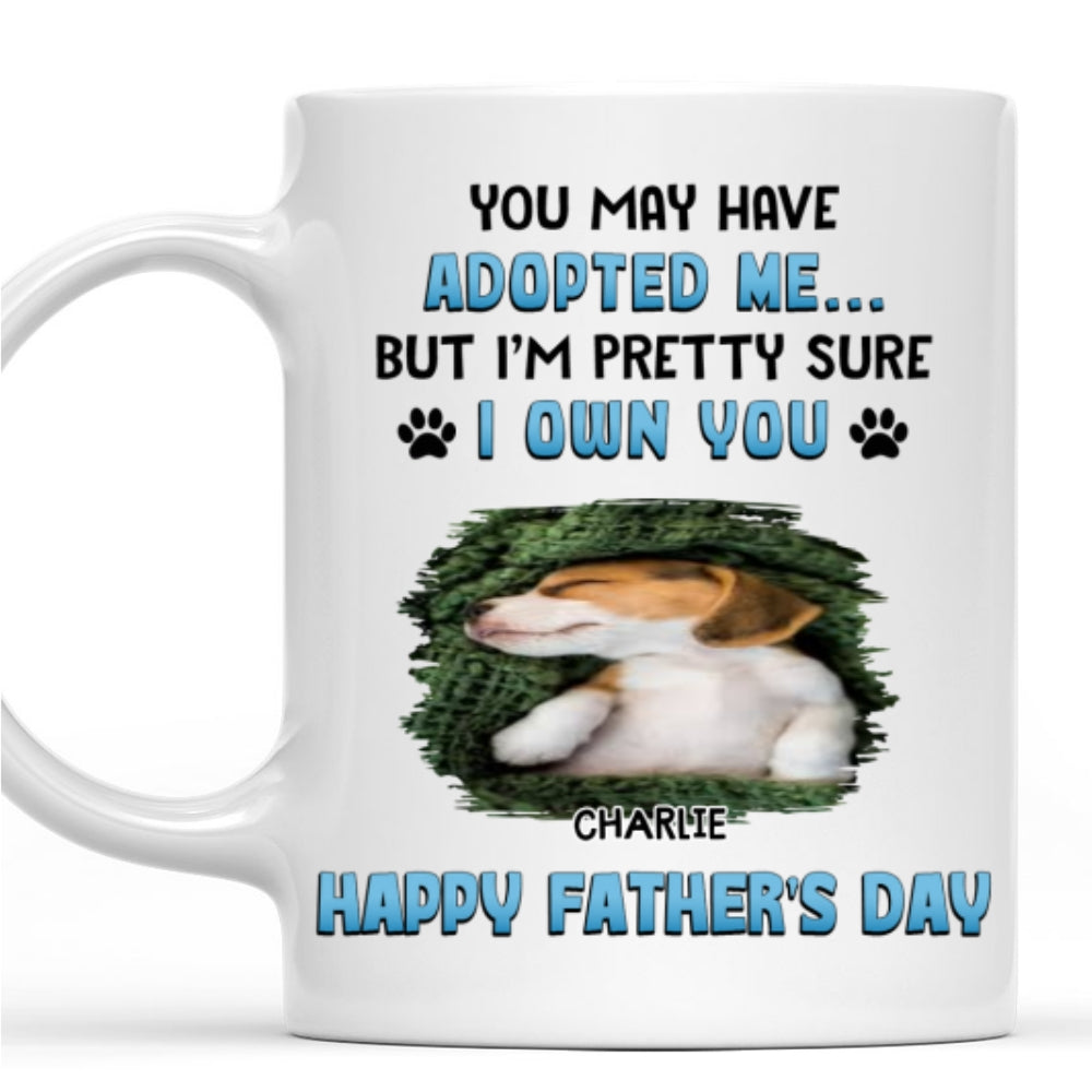 Custom Photo Father's day Birthday Gifts For Dog Dad, Dog Lovers • I Own You 2 Photo - Personalized Coffee Mug