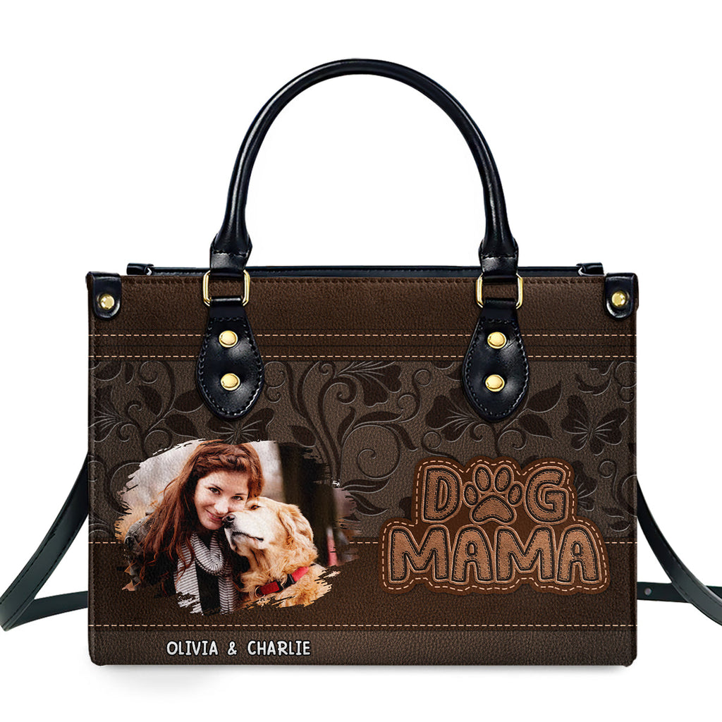 The Dog Mom Photo - Personalized Leather Bag