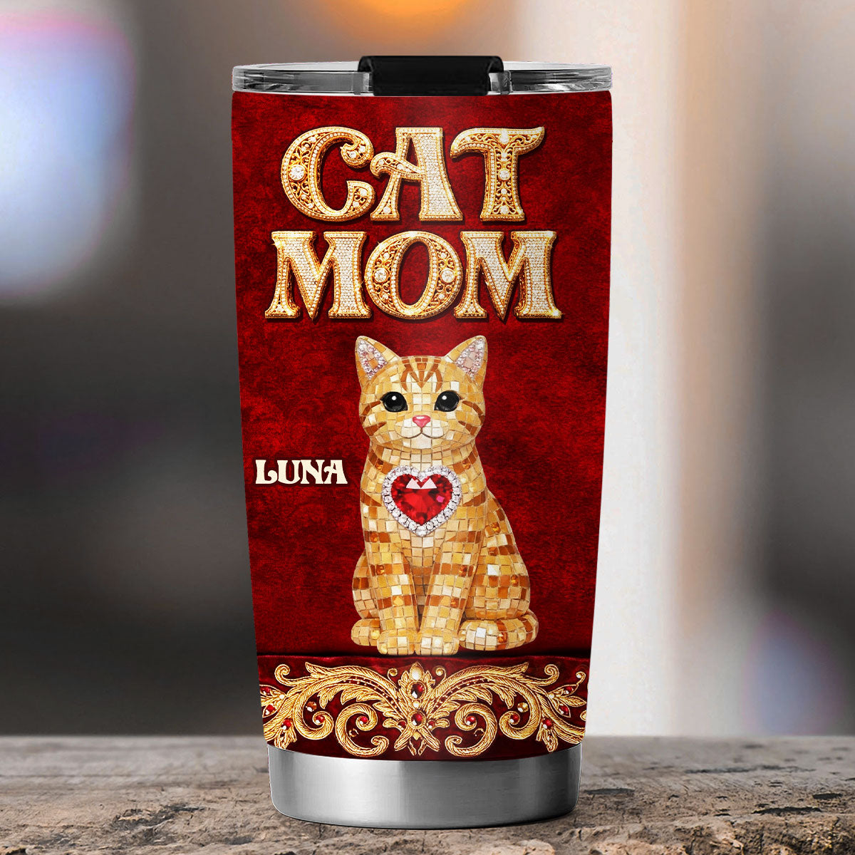 Custom Christmas Birthday Gifts For Dog Mom, Dog Lovers • Royal Elegance - Personalized 3D Effect Tumbler