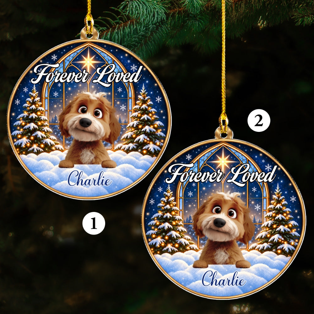 Custom Christmas Memorial Sympathy Gifts For Dogs, Cats • Angel Paws - Personalized Acrylic Ornament