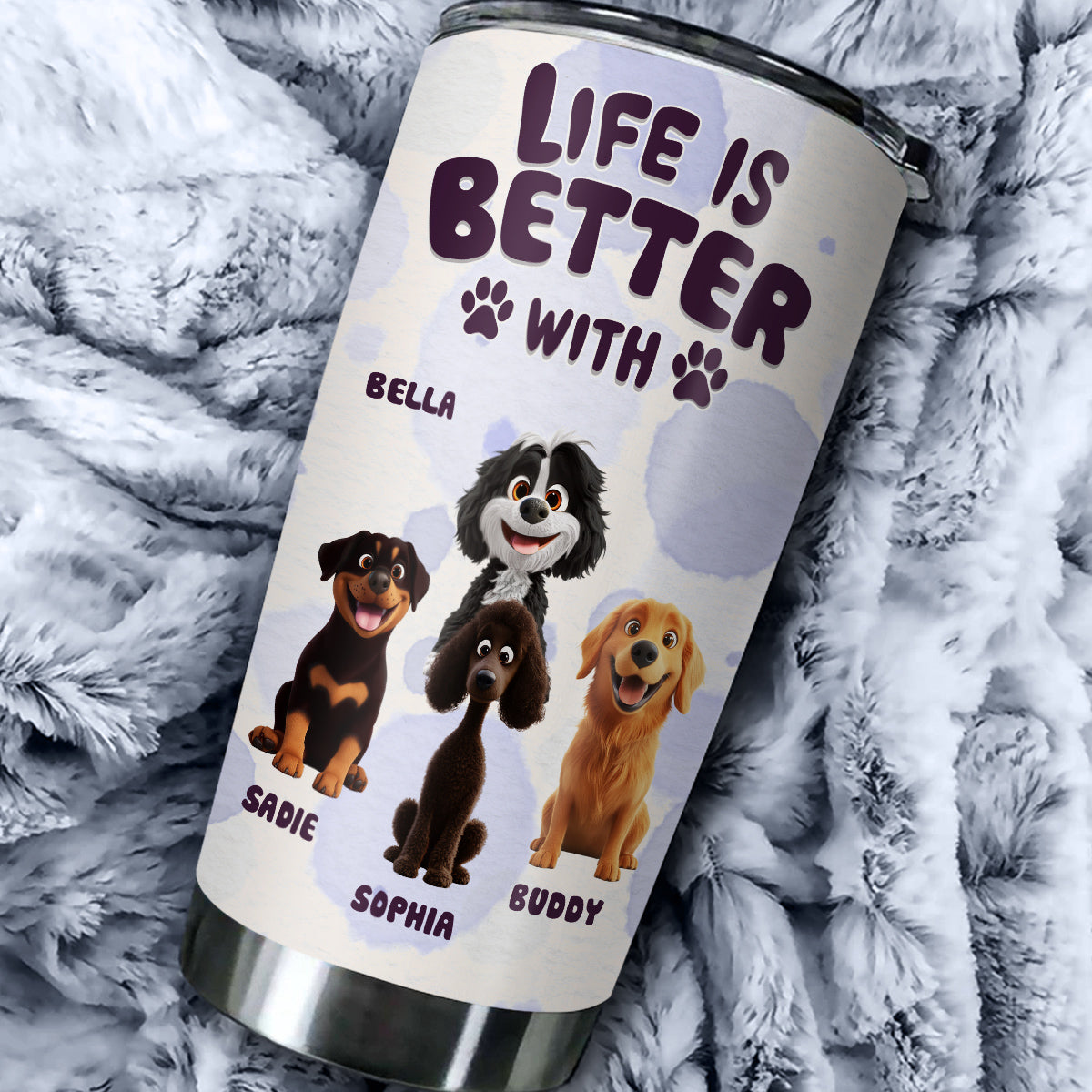 Custom Christmas Birthday Gifts For Dog Lovers • Better Life With My Dog - Personalized Tumbler