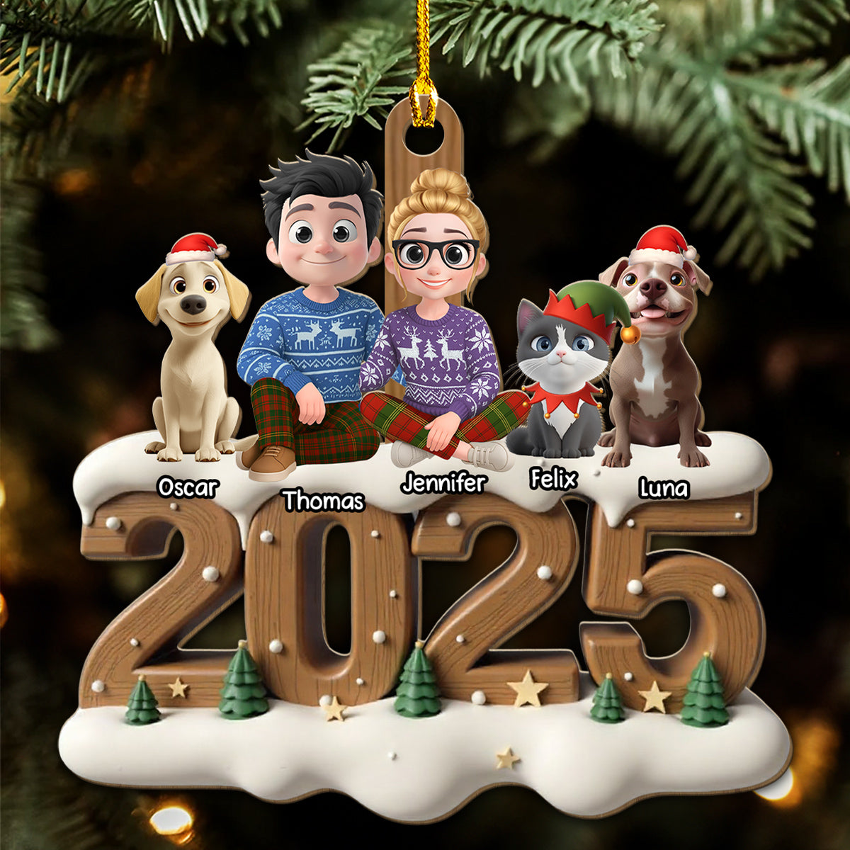 Custom Christmas Decor Home Birthday Gifts For Pet Lovers • From This Year Fur Ver - Personalized 3D Effect Wood Ornament