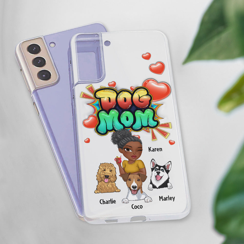 Dog Mom Gradient - Personalized 3D Inflated Effect Phone Case