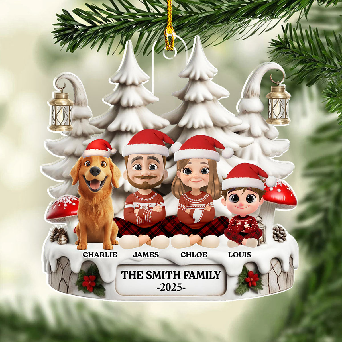 Custom Christmas Decor Home Birthday Gifts For Dog Lovers • Family With One We Love - Personalized Acrylic Ornament