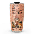 Custom Christmas Birthday Gifts For Pet Mom, Pet Lovers • Pumskin Pet And Girl - Personalized Tumbler