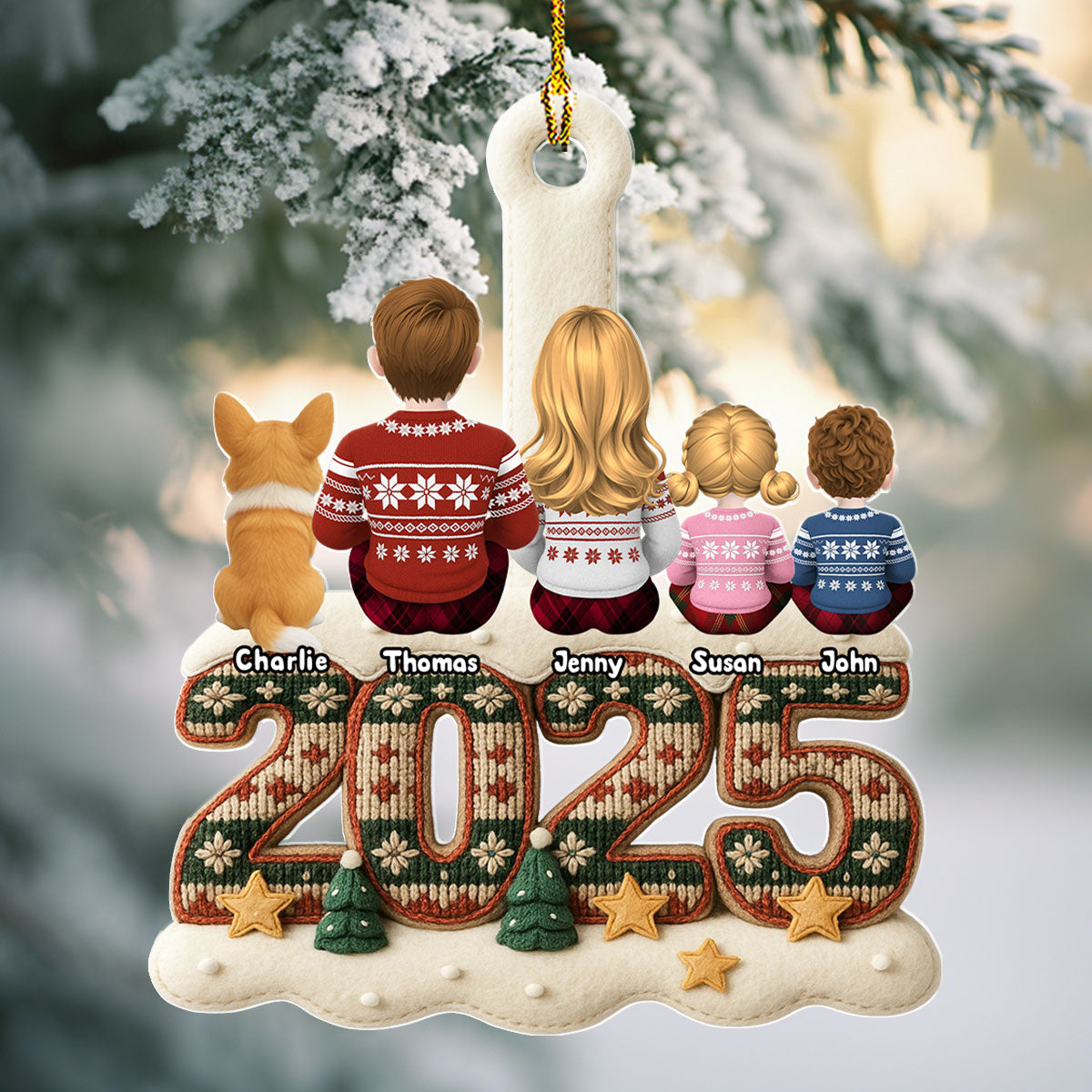 Custom Christmas Decor Home Birthday Gifts For Dog Lovers • Merry Christmas And Happy New Year - Personalized Acrylic Ornament