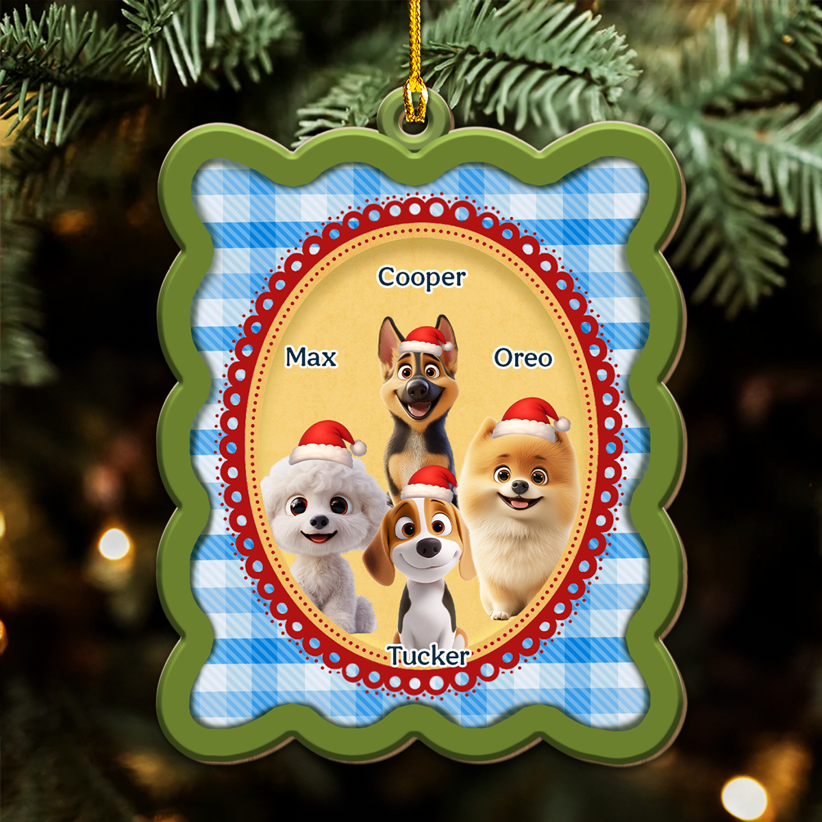 Custom Christmas Decor Home Birthday Gifts For Dog Lovers • From Me To You - Personalized Wood Ornament