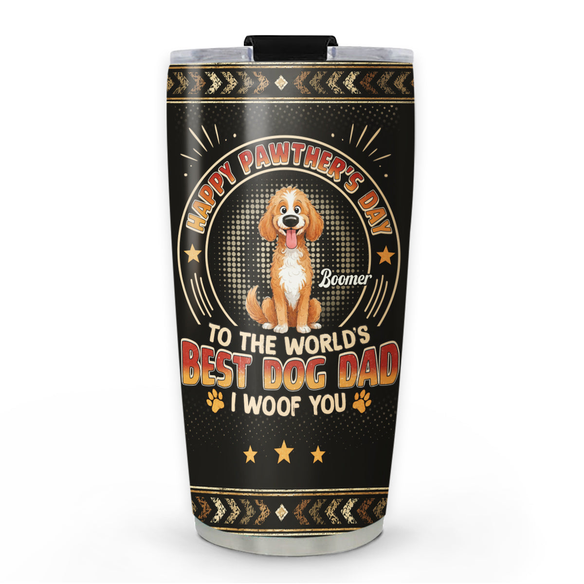 Custom Father's day Birthday Gifts For Dog Dad, Dog Lovers • Pawther Day With Dog Dad - Personalized Tumbler