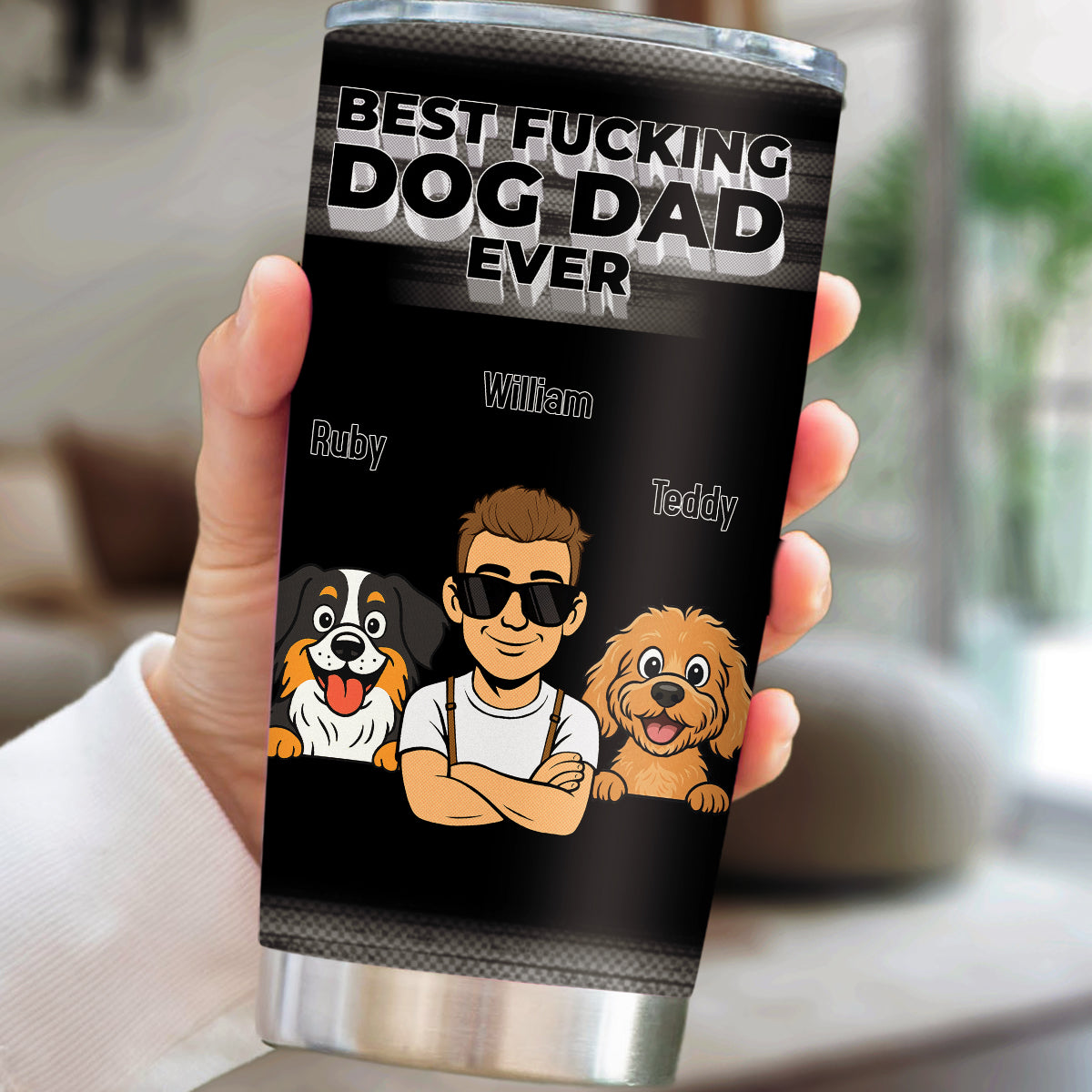 Custom Christmas Birthday Gifts For Dog Dad, Dog Lovers • Such A Dog Dad - Personalized Tumbler