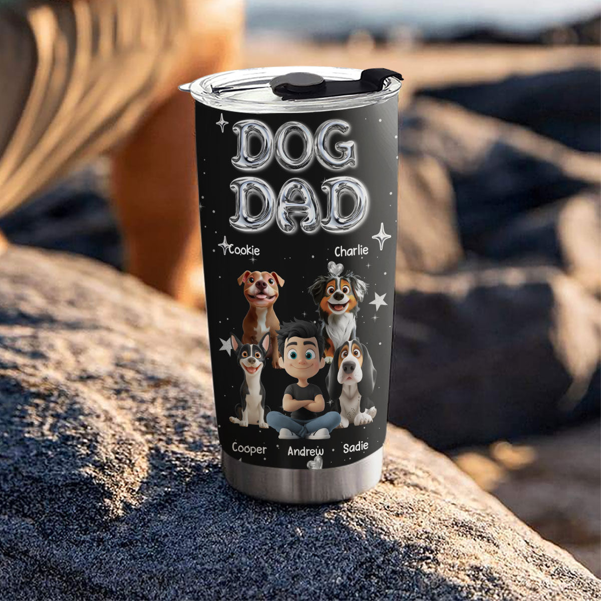 Custom Christmas Birthday Gifts For Dog Mom, Dog Lovers • Let Us Have Party - Personalized 3D Effect Tumbler