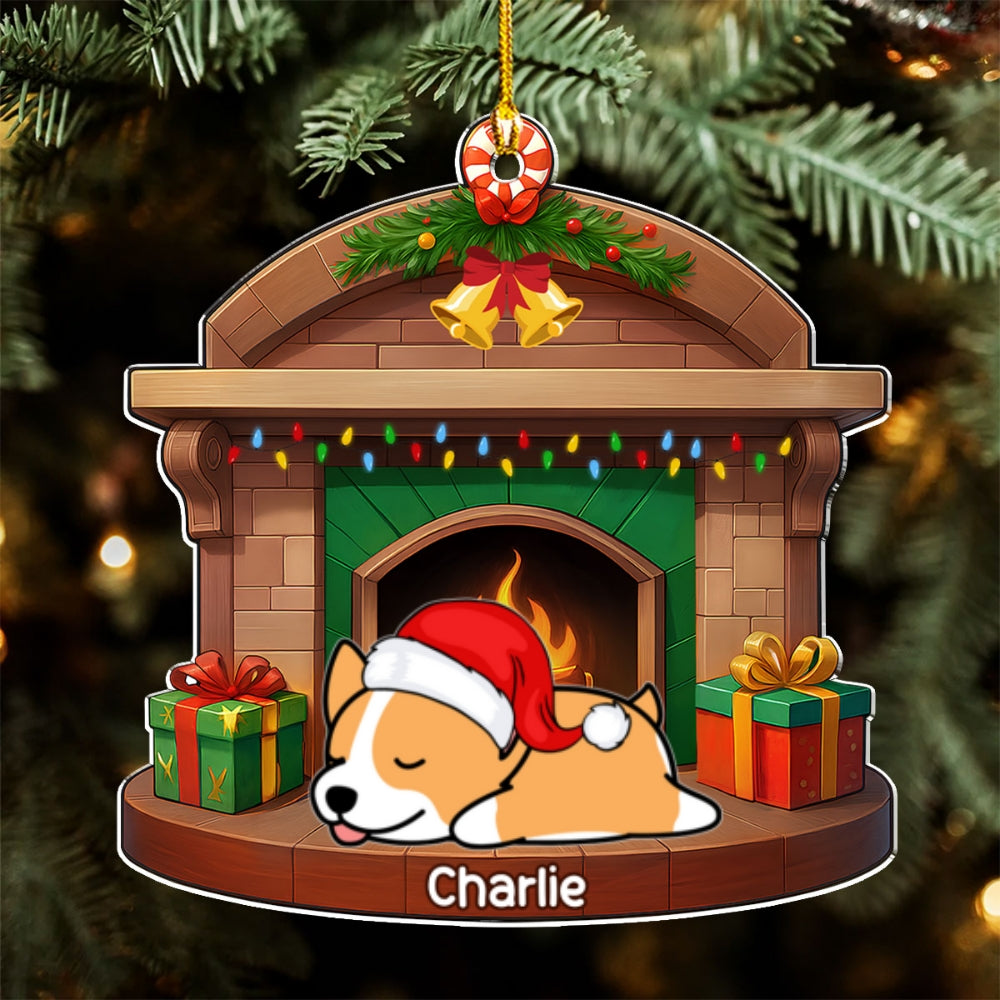 Custom Christmas Decor Home Birthday Gifts For Dog Lovers • Sleeping Dog Christmas - Personalized Acrylic Ornament