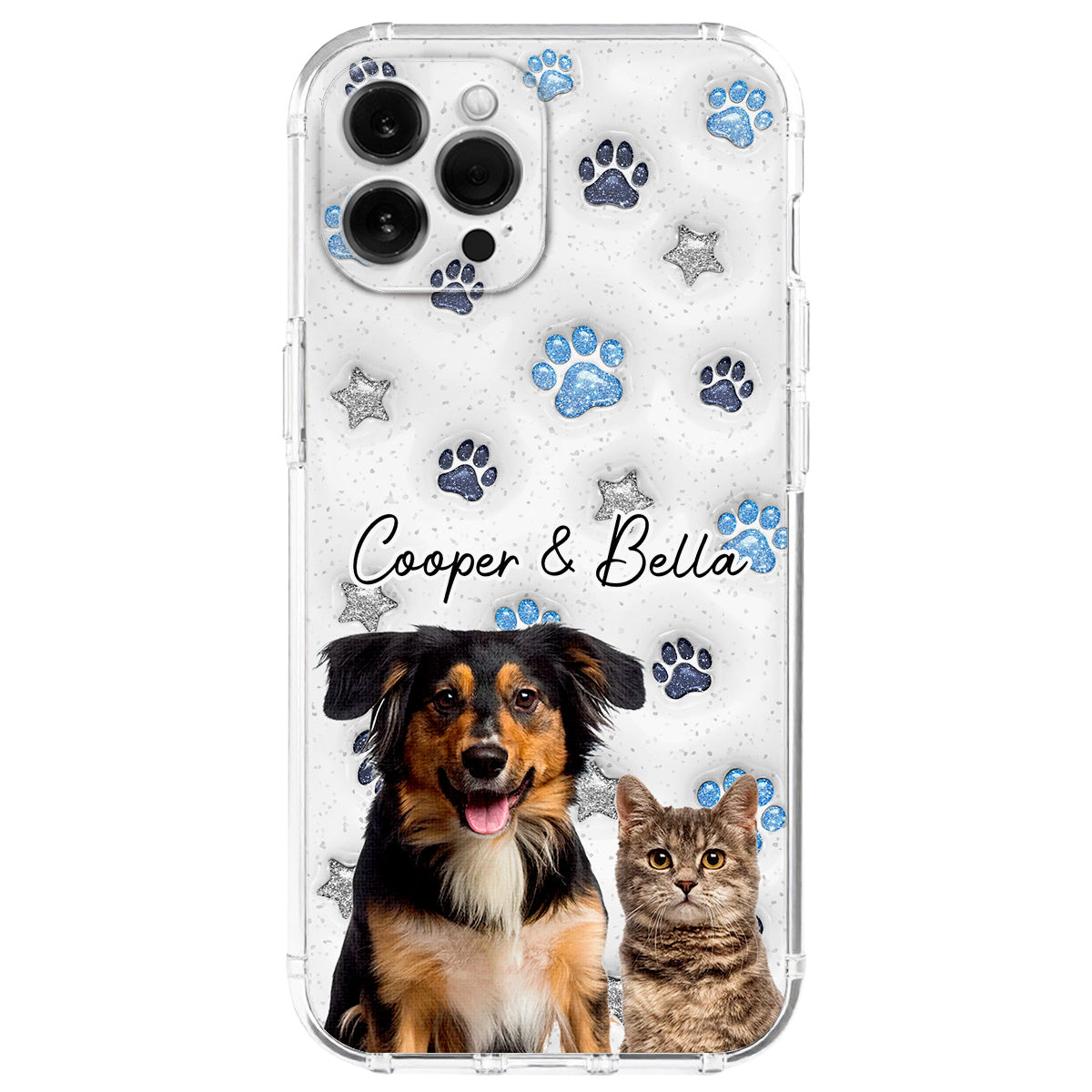Fur Mom Dad Blue Star Photo - Personalized 3D Inflated Effect Phone Case