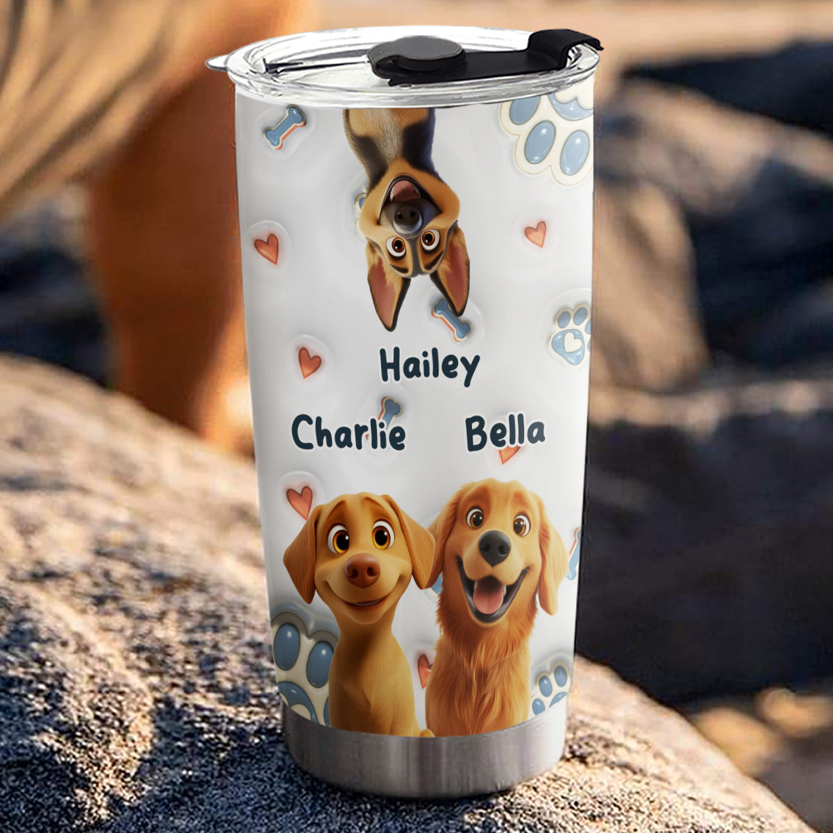 Custom Christmas Birthday Gifts For Dog Lovers • Oh My Dogs Are Adorable - Personalized 3D Inflated Effect Tumbler