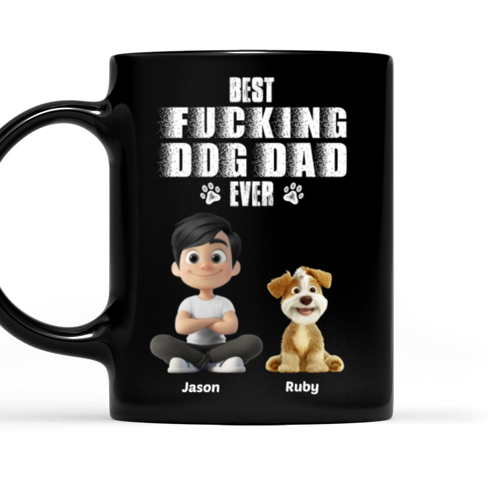 Custom Father's day Birthday Gifts For Dog Dad, Dog Lovers • Best Dad Ever Dark Ver - Personalized Coffee Mug