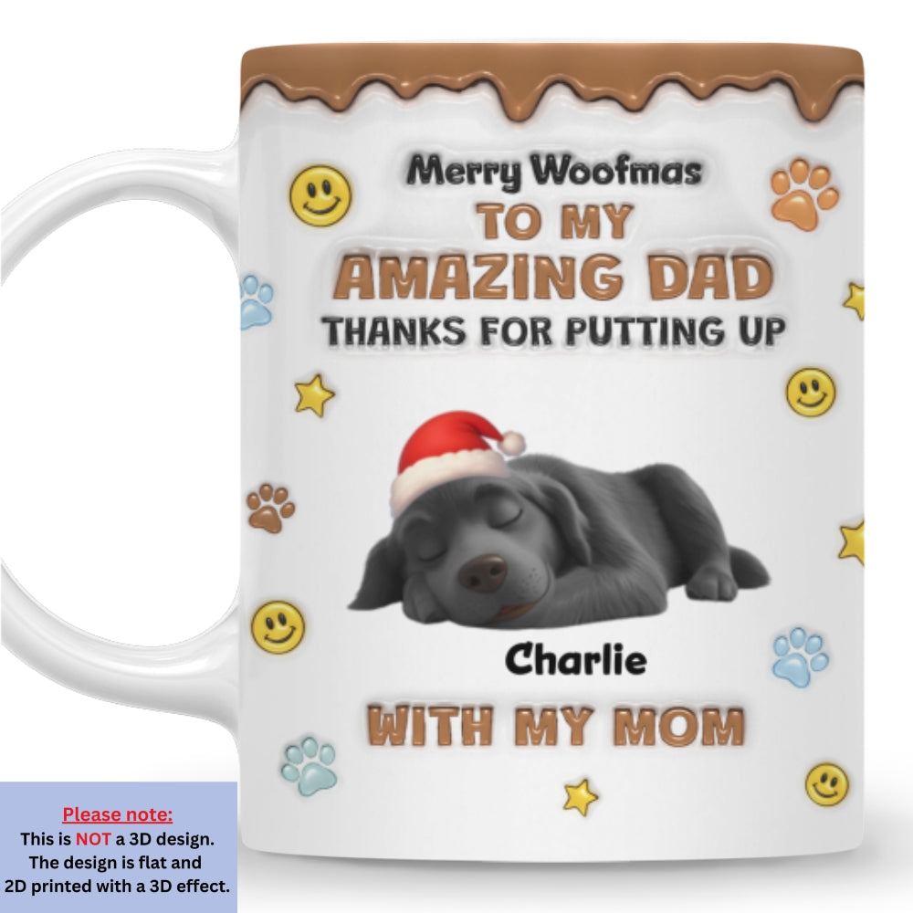 Custom Christmas Birthday Gifts For Dog Lovers • Thank You For All Things Dad - Personalized 3D Inflated Effect Mug