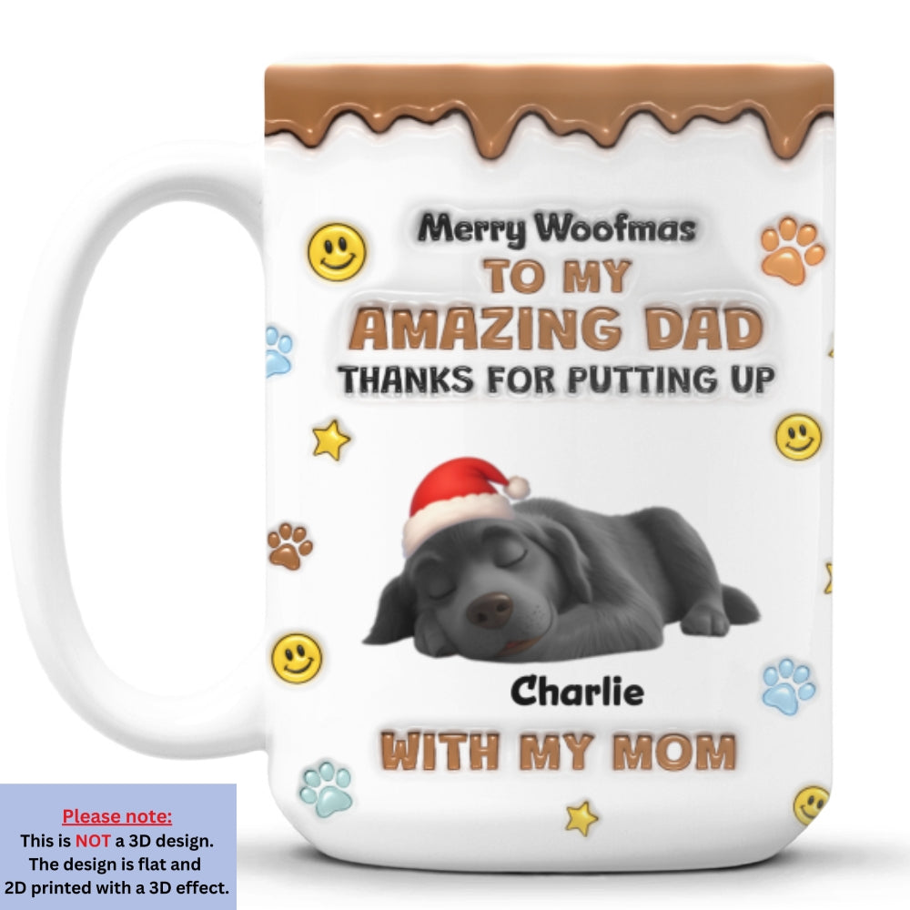 Custom Christmas Birthday Gifts For Dog Lovers • Thank You For All Things Dad - Personalized 3D Inflated Effect Mug