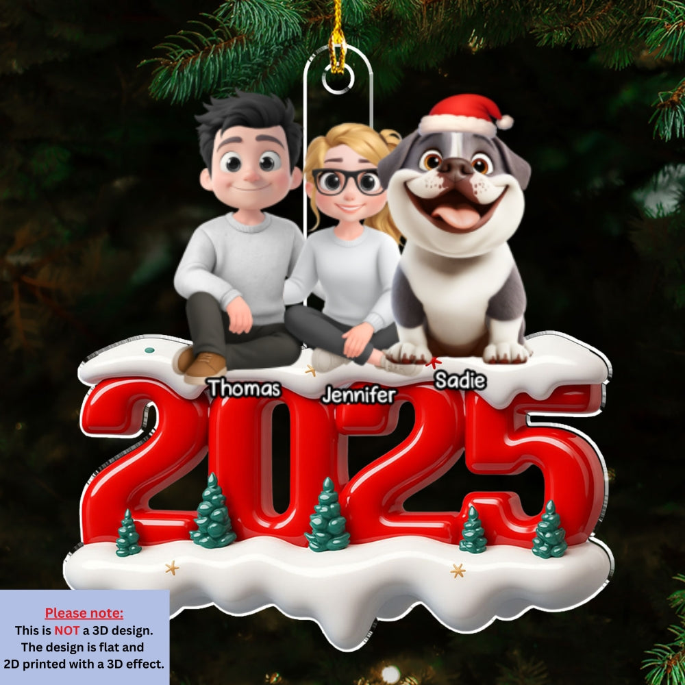 Custom Christmas Decor Home Birthday Gifts For Dog Lovers • Together Forever Now - Personalized 3D Effect Acrylic Ornament