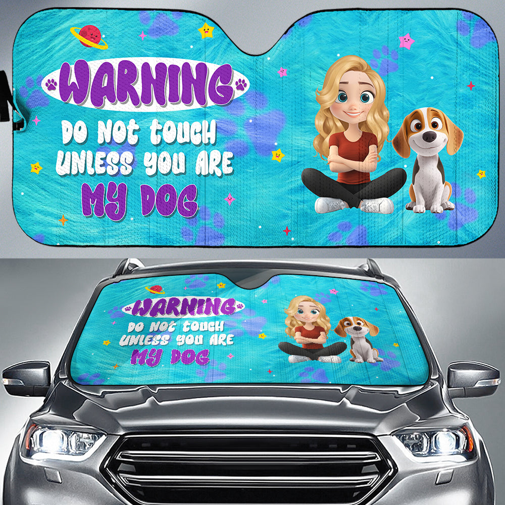 Custom Christmas Birthday Gifts Car Accessories for Dog Parents • Baby Dog Monster - Personalized Car Sunshade