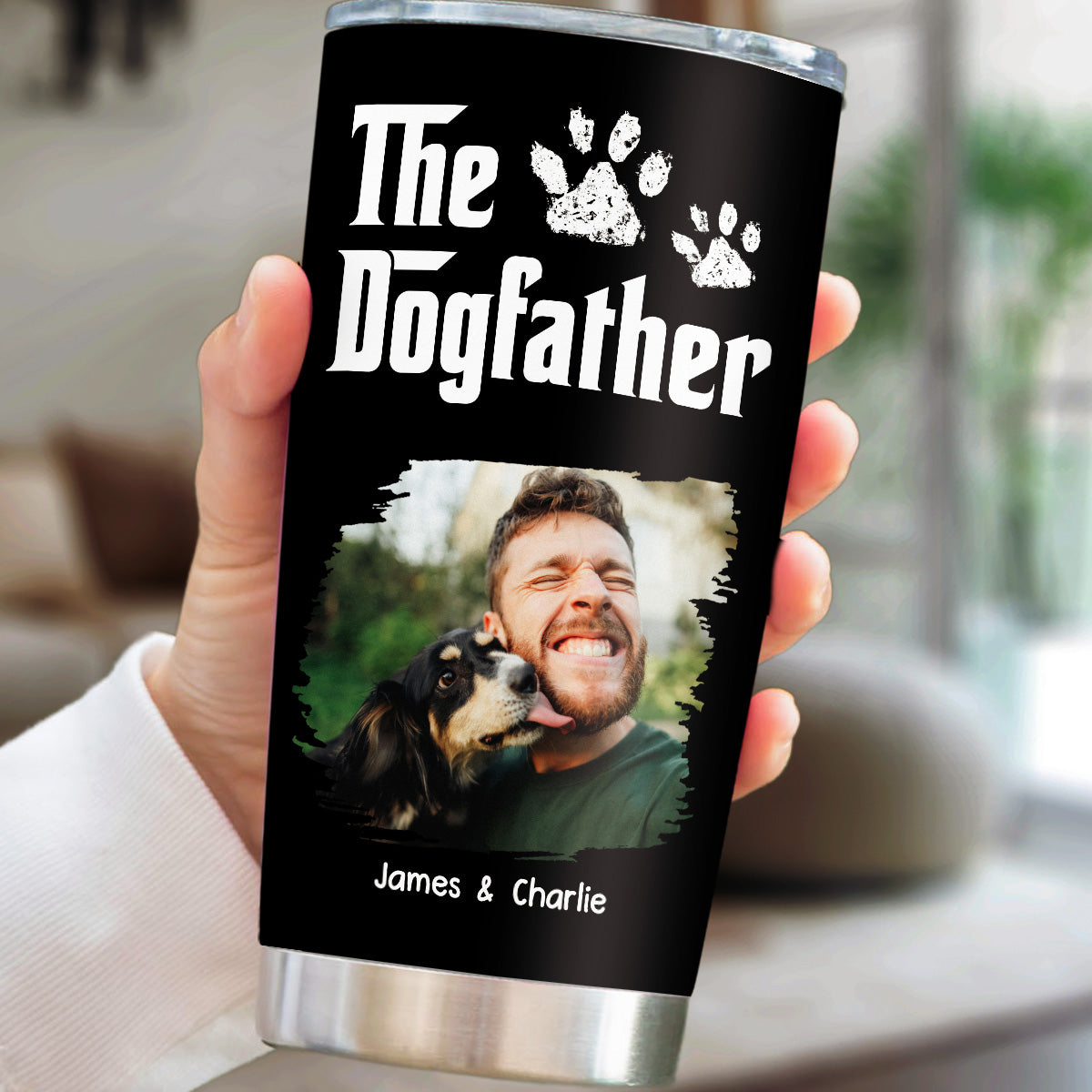 Custom Photo Father's day Birthday Gifts For Dog Dad, Dog Lovers • Cool Dog Father Photo - Personalized Tumbler
