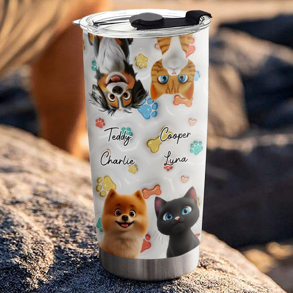 Custom Christmas Birthday Gifts For Pet Lovers • Cute Fur Baby - Personalized 3D Inflated Effect Tumbler