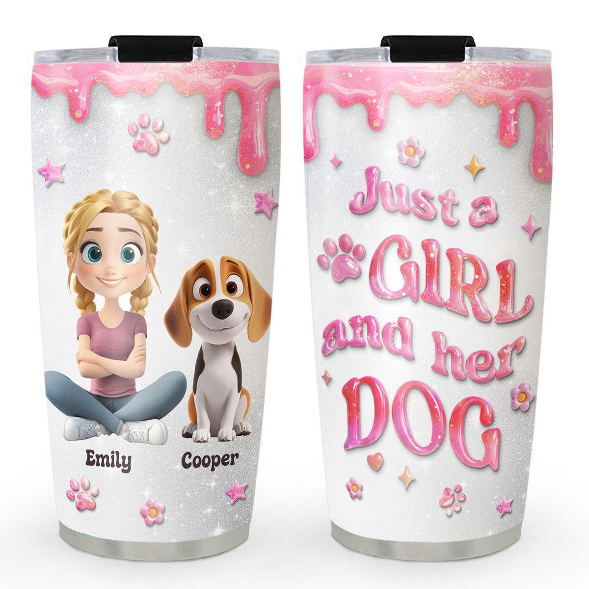 Custom Christmas Birthday Gifts For Dog Mom, Dog Lovers • Every Day Is A Nice Day - Personalized 3D Effect Tumbler