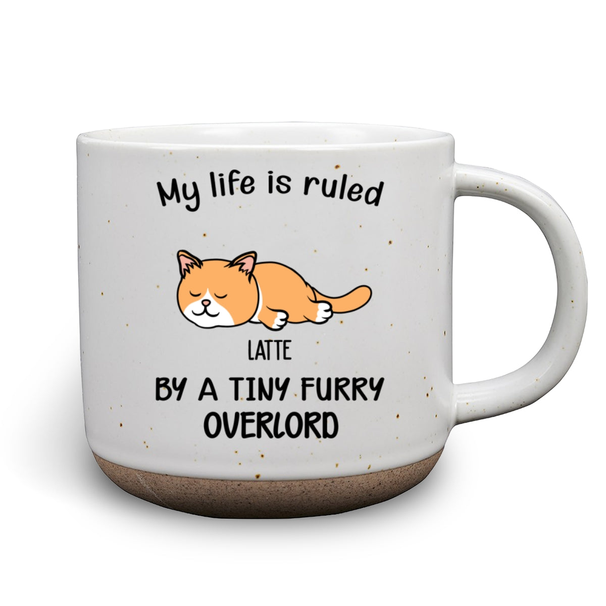 Custom Christmas Birthday Gifts For Pet Lovers • Ruled By Tiny Furry Overlords Ver Cat - Personalized Pottery Mug