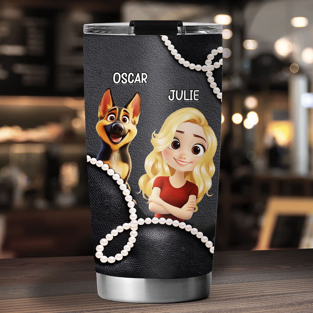 Custom Christmas Birthday Gifts For Dog Mom, Dog Lovers • Go Round And Round - Personalized 3D Effect Tumbler