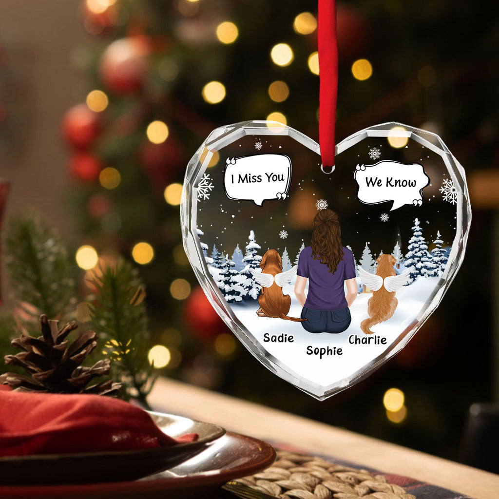 Custom Christmas Memorial Sympathy Gifts For Dogs, Cats • Missing You Every Season - Personalized Glass Ornament