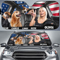 Custom Christmas Birthday Gifts Car Accessories for Dog Parents • American Dog Photo - Personalized Car Sunshade
