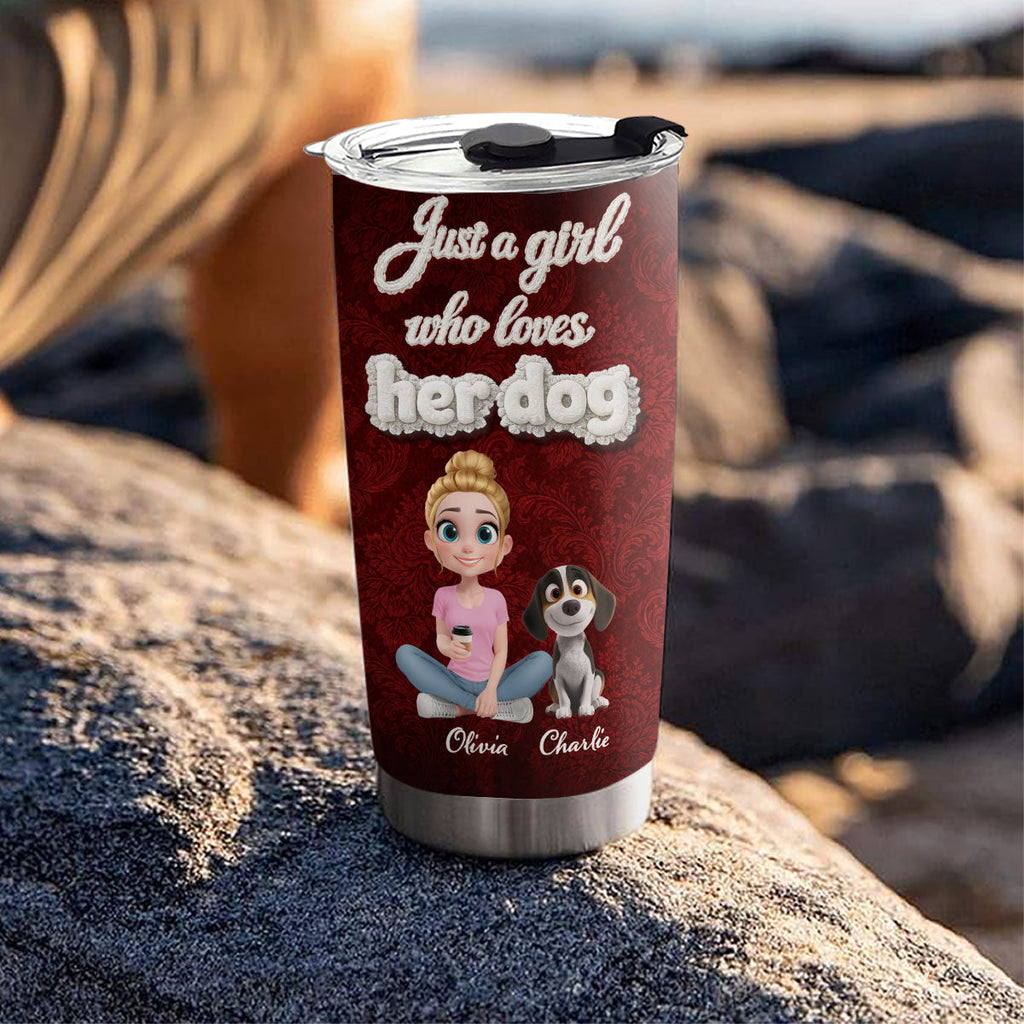 Custom Christmas Birthday Gifts For Dog Mom, Dog Lovers • Realistic Style Dog Mom - Personalized 3D Effect Tumbler