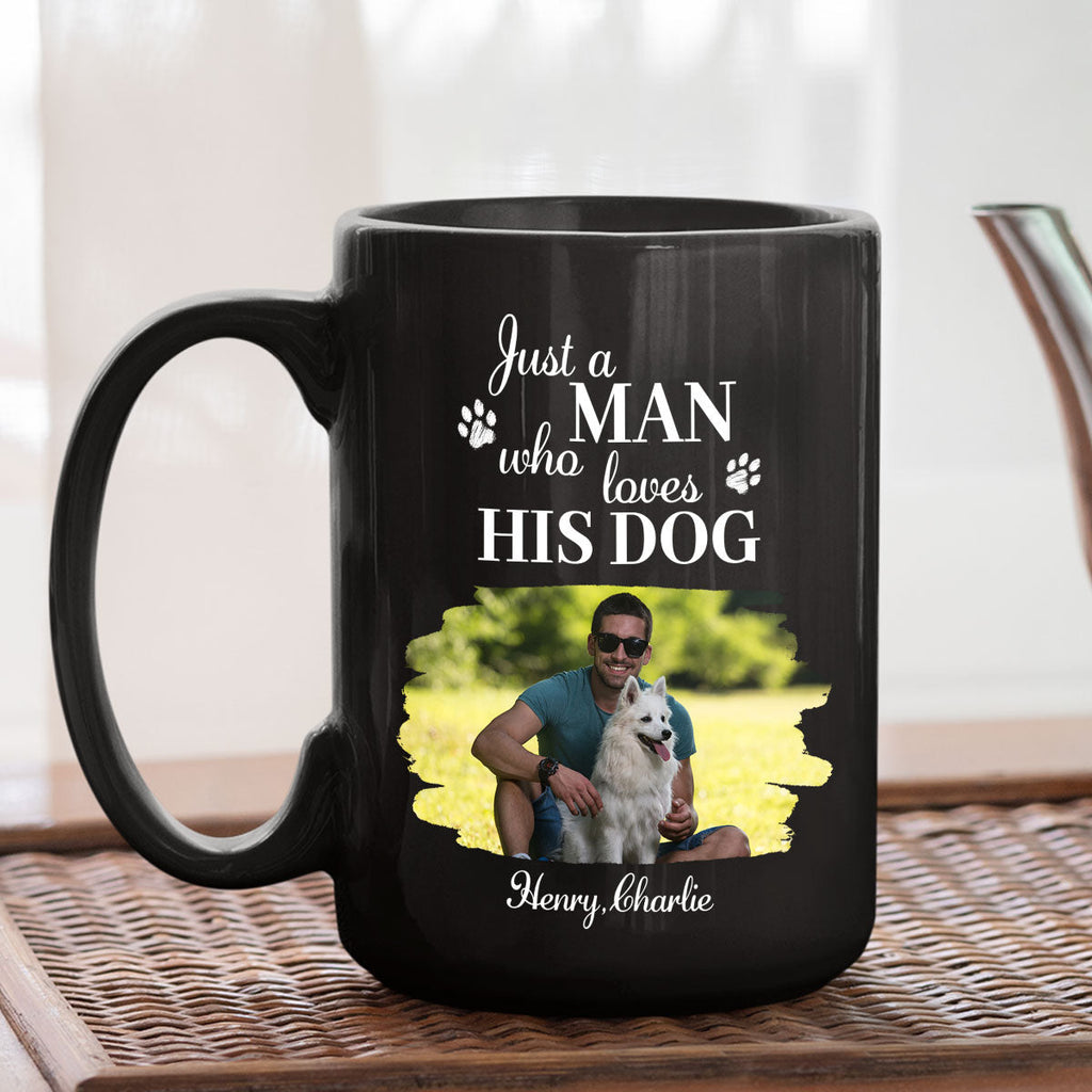 Custom Photo Christmas Birthday Gifts For Dog Dad, Dog Lovers • Just A Man Who Loves Dogs Photo - Personalized Coffee Mug