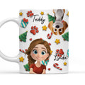 Custom Christmas Birthday Gifts For Dog Mom, Dog Lovers • Dog And Human Christmas Cartoon - Personalized Coffee Mug