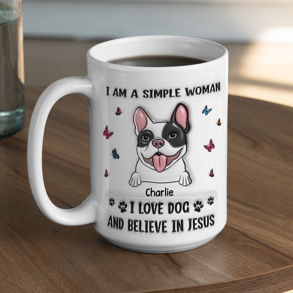 Custom Christmas Birthday Gifts For Dog Lovers • Simple Woman And Dogs - Personalized 3D Inflated Effect Mug