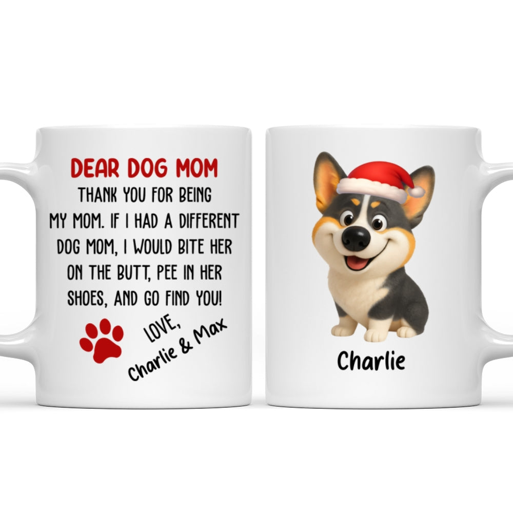 Custom Christmas Birthday Gifts For Dog Mom, Dog Lovers • Dear Dog Mom - Personalized Coffee Mug