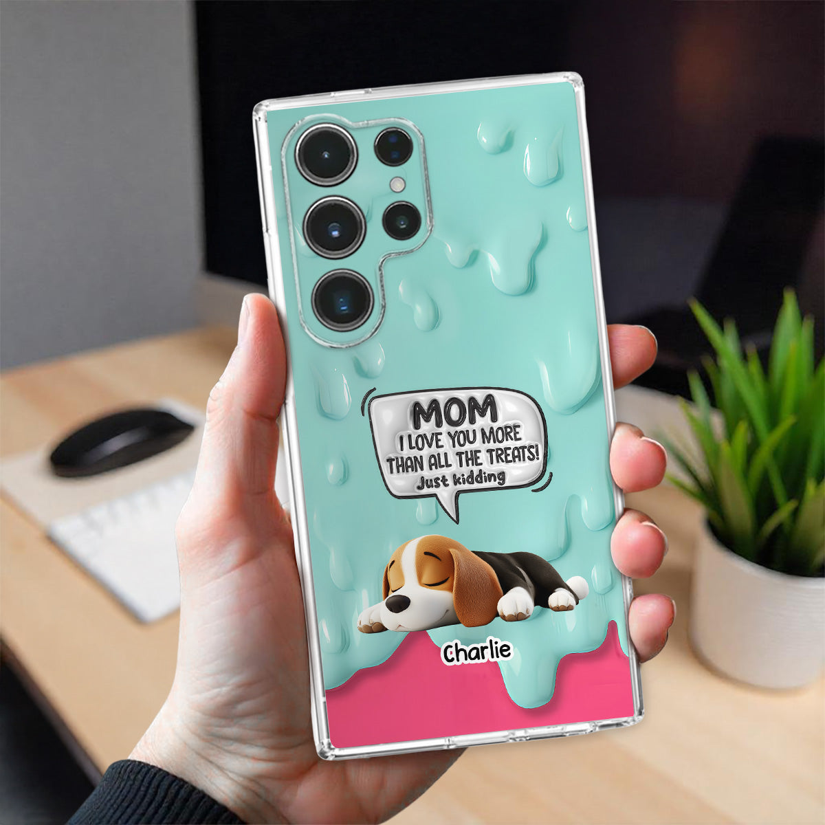 Ice Cream Lovely Dogs - Personalized 3D Inflated Effect Phone Case