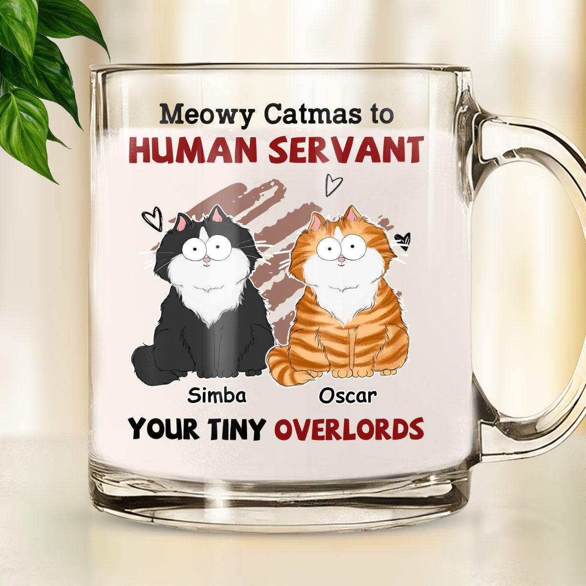 Custom Mother's day Birthday Gifts For Cat Mom, Cat Lovers • Your Tiny Overlords - Personalized Glass Mug