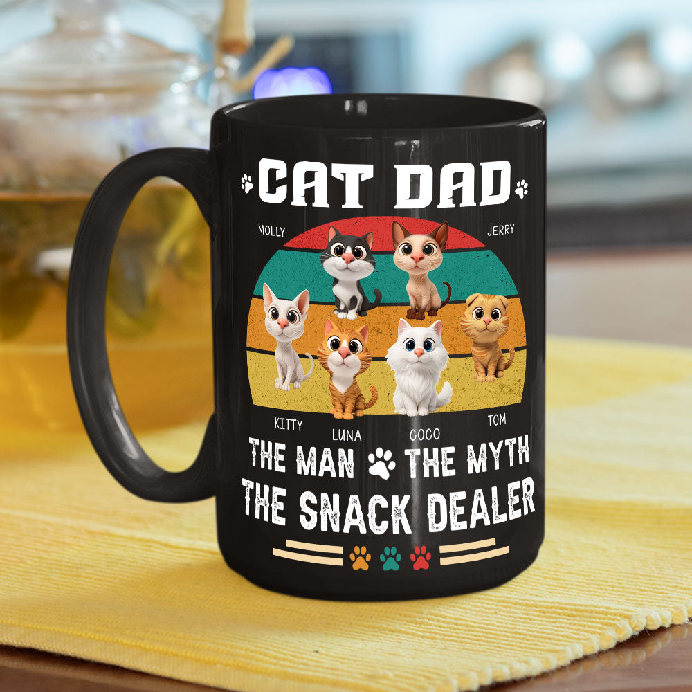 Custom Christmas Birthday Gifts For Cat Dad, Cat Lovers • Man Myth Dealer - Personalized Coffee Mug