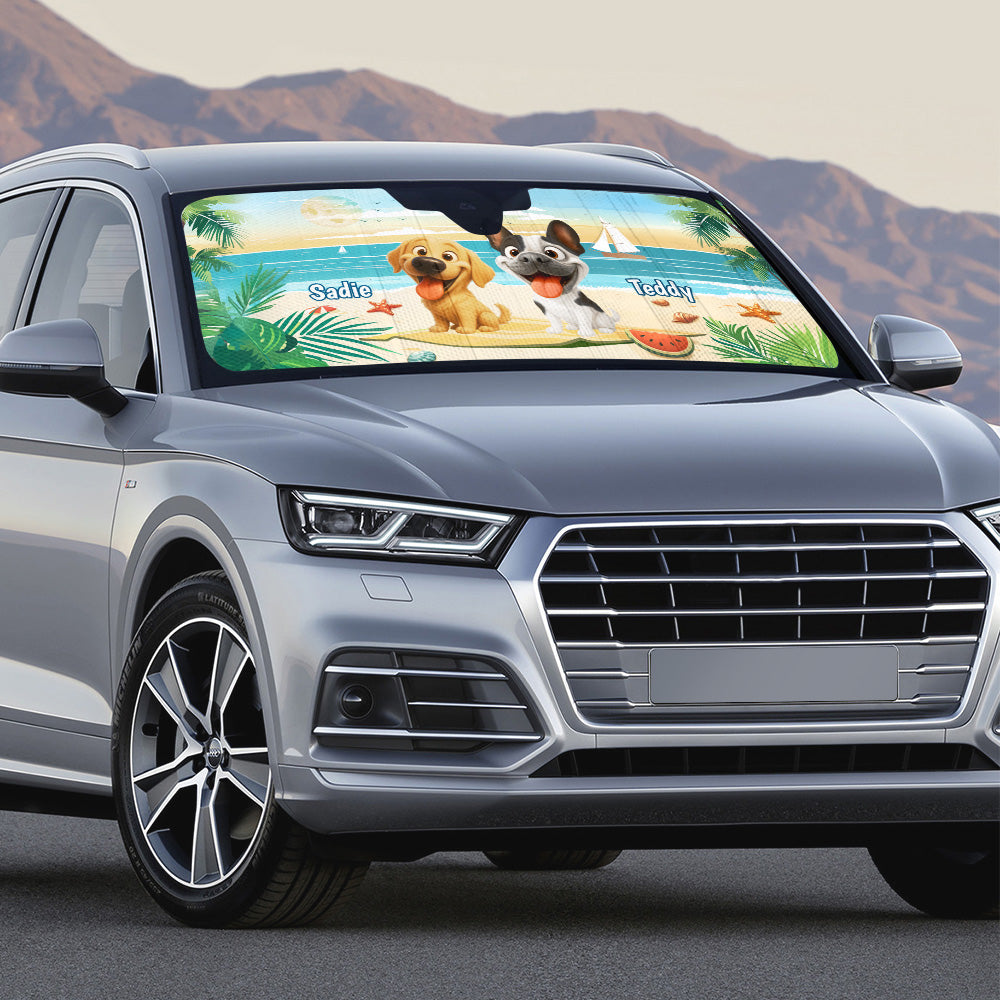 Dog Summer Vibe - Personalized Car Sunshade