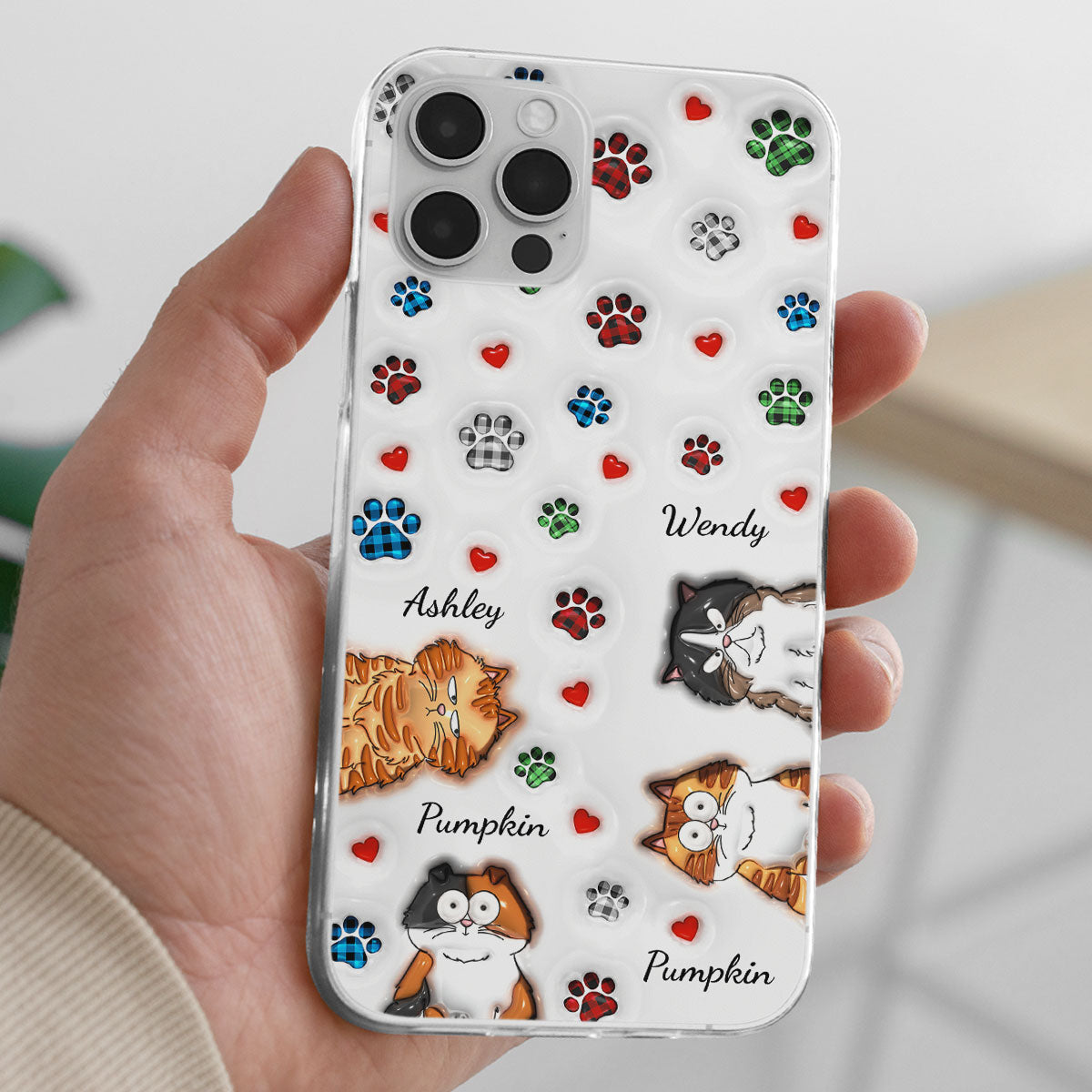 Lovely Cat Babies - Personalized 3D Inflated Effect Phone Case