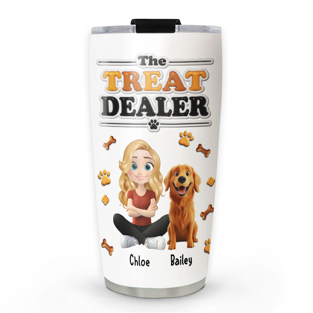 Custom Christmas Birthday Gifts For Dog Mom, Dog Lovers • Give Me Treat - Personalized 3D Effect Tumbler