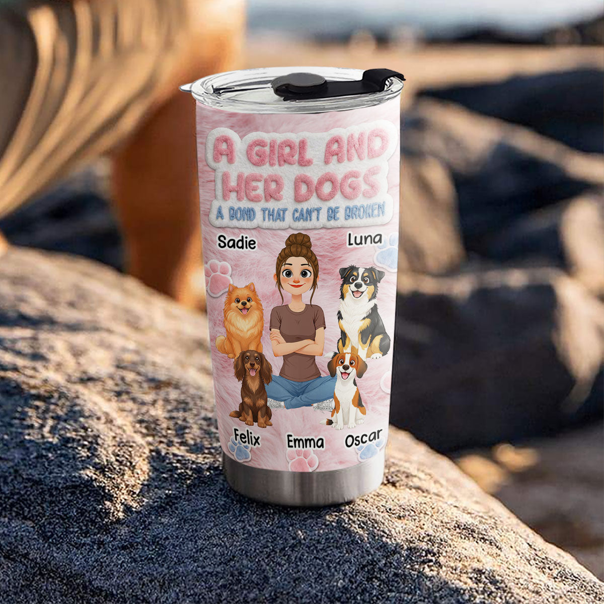 Custom Christmas Birthday Gifts For Dog Mom, Dog Lovers • A Bond - Personalized Tumbler