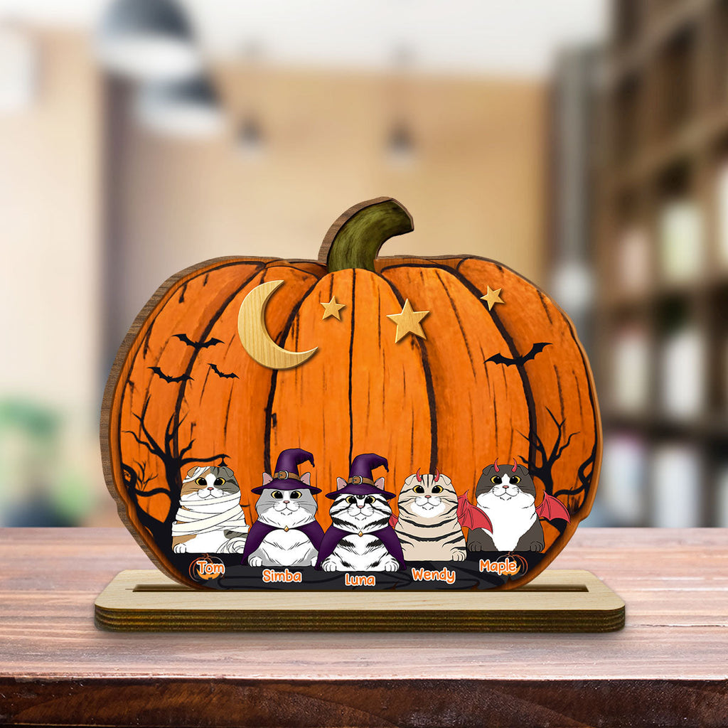 We Like Pumpkins - Personalized 2-Layer Wood Plaque With Flat Base