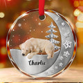 Custom Christmas Memorial Sympathy Gifts For Dogs, Cats • Beside You Photo - Personalized 3D Effect Glass Ornament