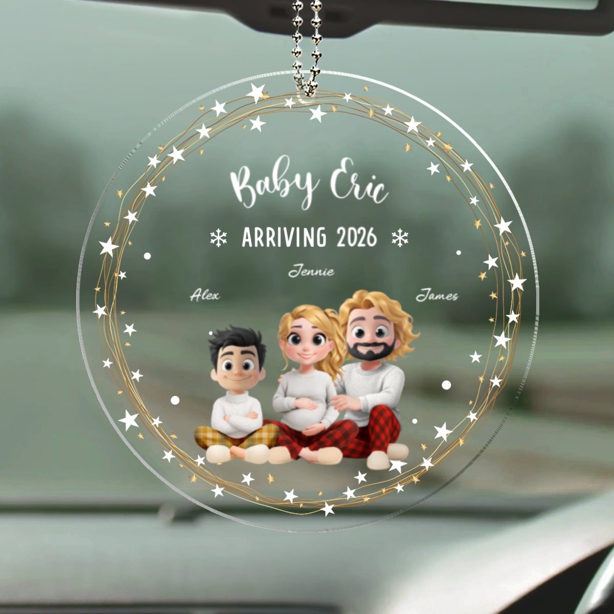We Are Waiting For You - Personalized Car Ornament
