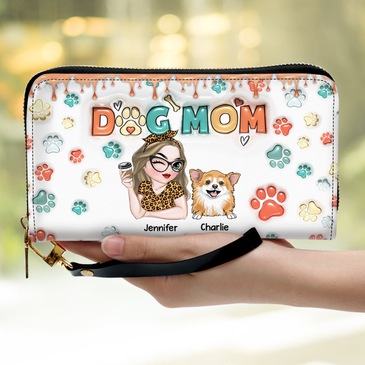 My Lovely Dog Mom - Personalized Leather Wallet