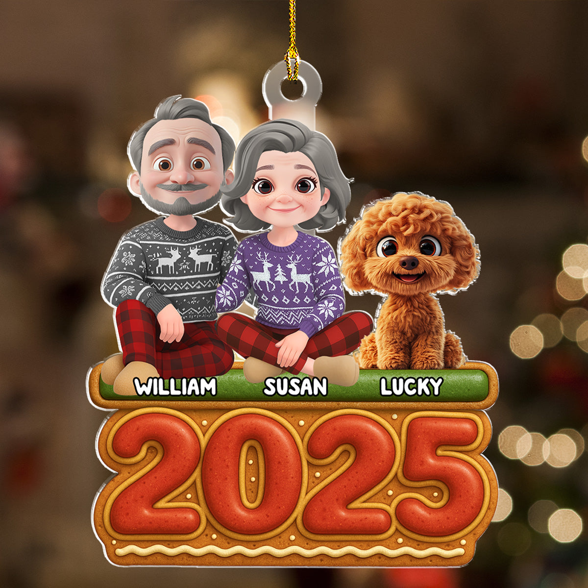 Custom Christmas Decor Home Birthday Gifts For Dog Lovers • Our Family Cookies - Personalized Acrylic Ornament