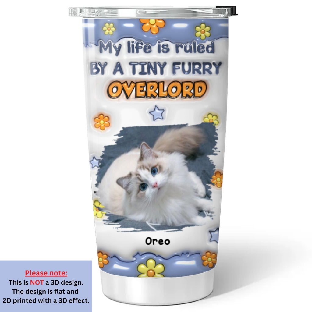 Custom Photo Christmas Birthday Gifts For Cat Lovers • Flower Chunky Cats Photo - Personalized 3D Inflated Effect Tumbler
