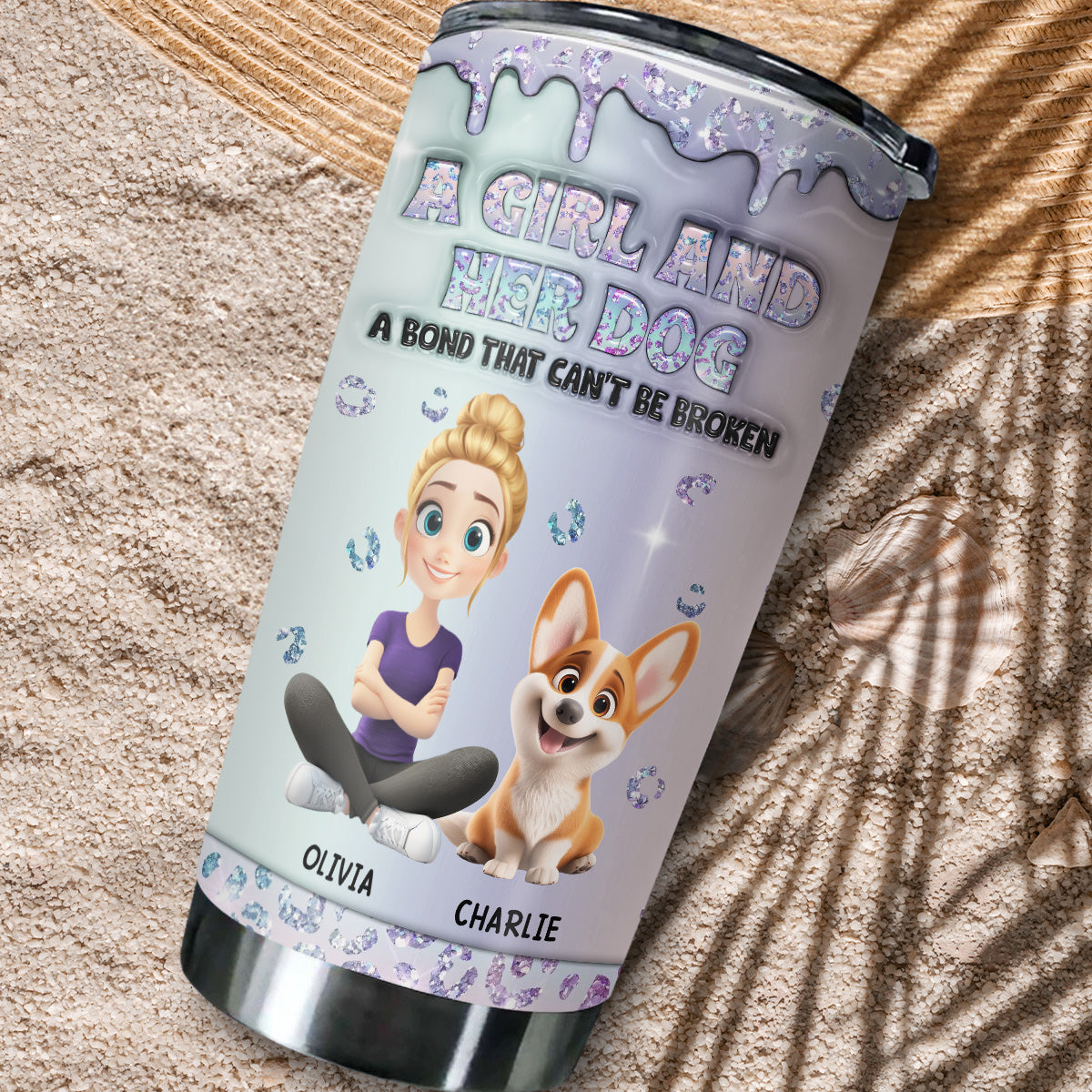 Custom Christmas Birthday Gifts For Dog Mom, Dog Lovers • Give You My Love - Personalized 3D Effect Tumbler